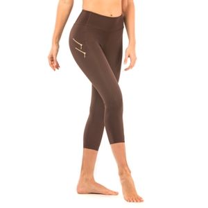 FIERCE + REGAL The Zippered Capri Leggings Brown 6